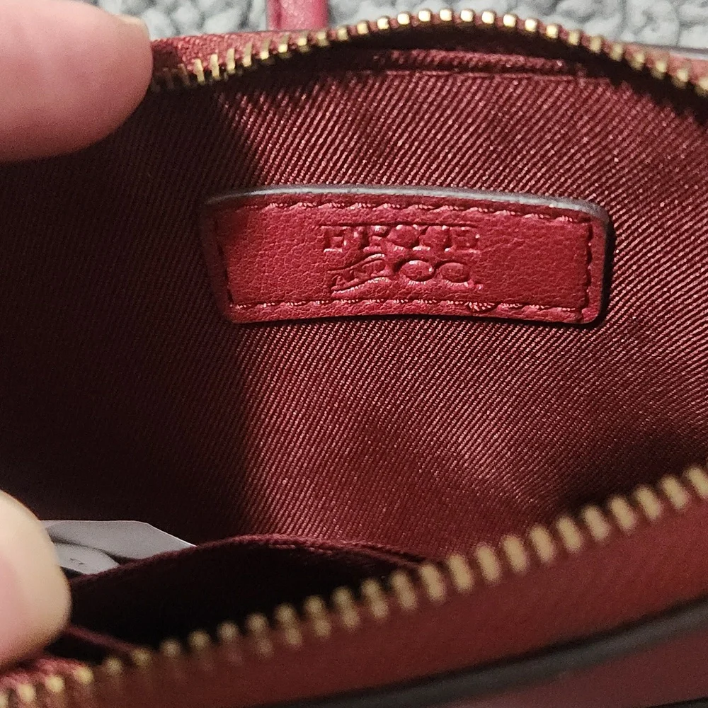 Frye & Co Faux Leather Maroon Zip Wallet Wristlet